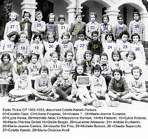 SIDI BEL ABBES ECOLE THIERS FILLES 1952 CE1